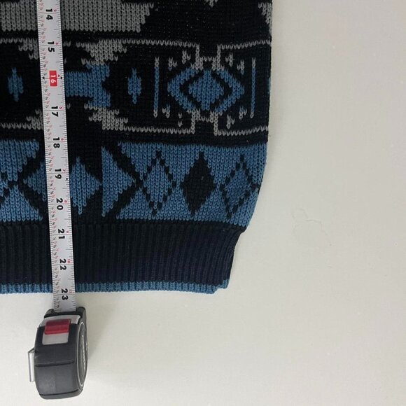 vintage 90s geometric quirky retro indie boxy acrylic knit sweater - Picture 7 of 8